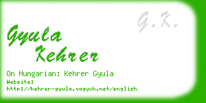 gyula kehrer business card